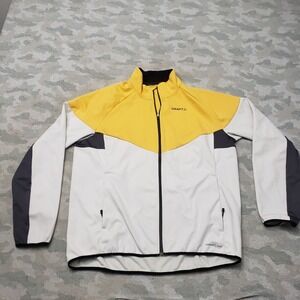 Craft Running Jacket Mens Large Gray Full Zip Pockets Color Block Outdoors